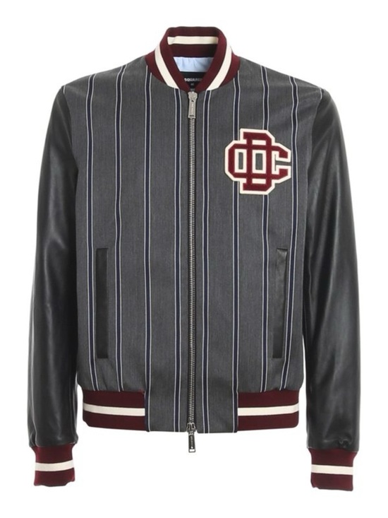 DSQUARED2 Other - DSQUARED2 — grey and black man dc bomber jacket with stripe pattern